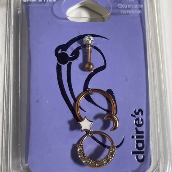 New Moon stars rose gold body jewelry set 16g - Picture 4 of 6